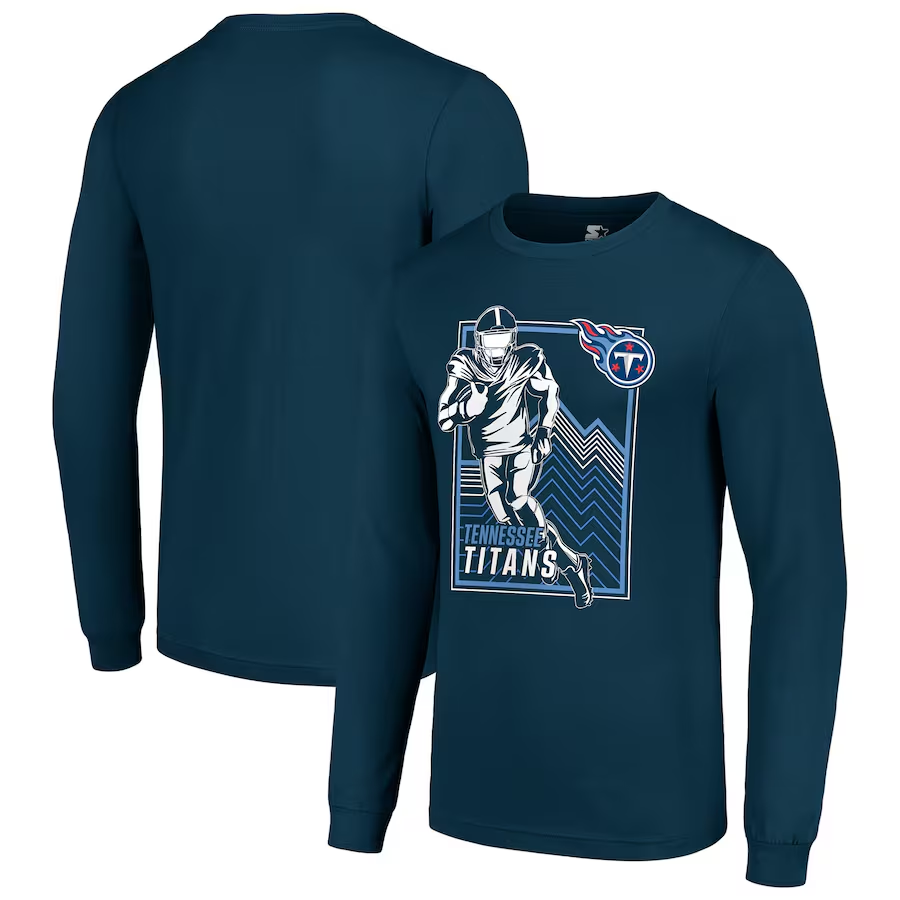 Men Tennessee Titans blue 2024 NFL Long sleeve T Shirts